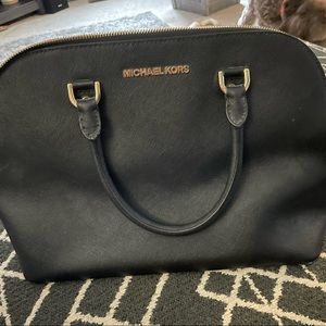 Michael Kors single compartment black leather hand bag - excellent condition